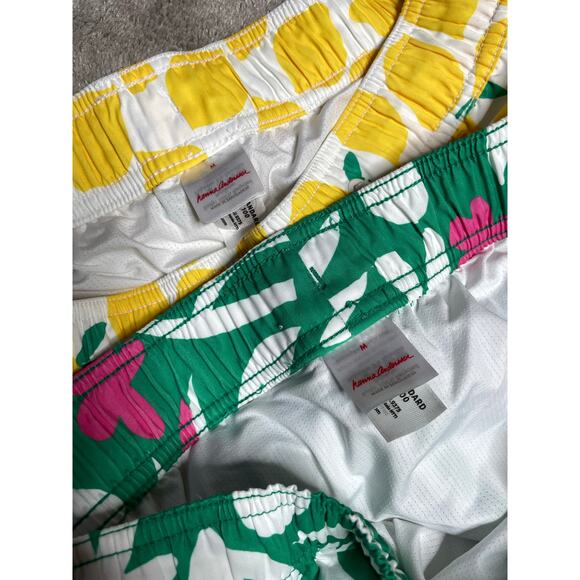 Hanna Andersson Mens Medium Swim Trunks Bundle (2) Pairs Lemons Green Tropical - Picture 2 of 8